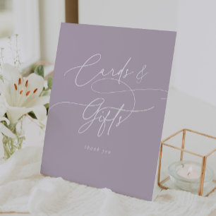 Elegant Charm Purple Wedding Cards and Gifts Sign