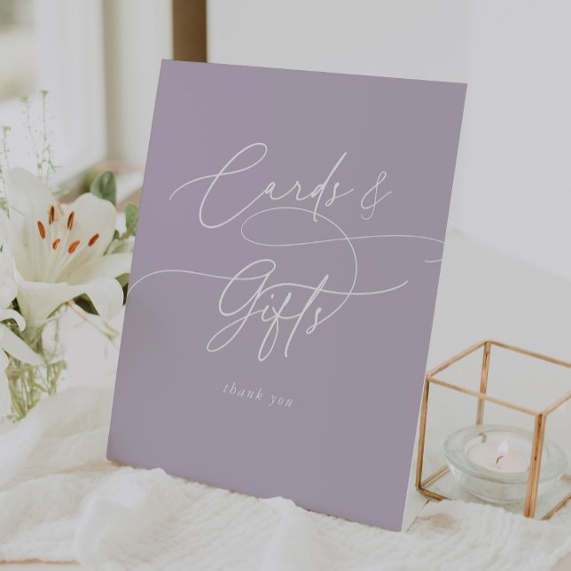 Elegant Charm Purple Wedding Cards and Gifts Sign (Elegant Charm Purple Wedding Cards and Gifts Sign)