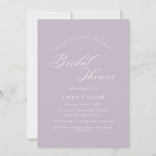 Elegant Charm Purple Wildflower Bridal Shower Invitation