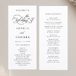 Elegant Charm Script Wedding Ceremony Programme<br><div class="desc">This black and white wedding ceremony program features elegant,  romantic swirly calligraphy lettering with a formal script. For more advanced customisation of this design,  please click the BLUE DESIGN TOOL BUTTON above!</div>