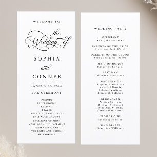 Elegant Charm Script Wedding Ceremony Programme