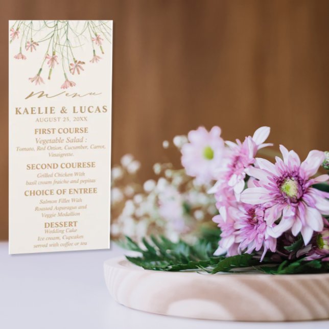 Elegant Charm Wild Flower Wedding  Menu (Creator Uploaded)