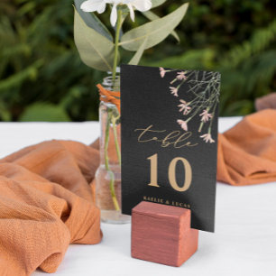 Elegant Charm Wild Flower Wedding Table Number