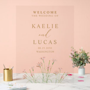 Elegant Charm Wild Flower Wedding Welcome Acrylic Sign