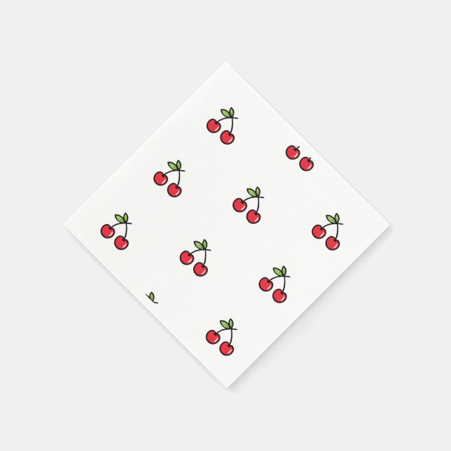 🍒 Elegant & Charming Cherry Napkins 🍒 (Corner)