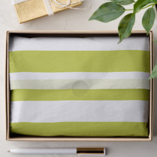 Elegant Chartreuse and White Striped Pattern Tissue Paper