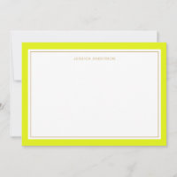 Elegant Chartreuse Gold Border Personalised