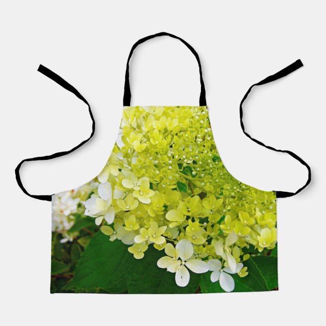 Elegant Chartreuse Green Limelight Hydrangea Apron (Front)