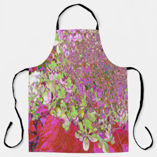 Elegant Chartreuse Green, Pink and Blue Hydrangea Apron