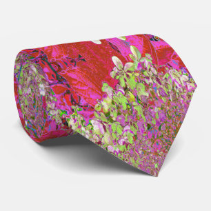 Elegant Chartreuse Green, Pink and Blue Hydrangea Tie