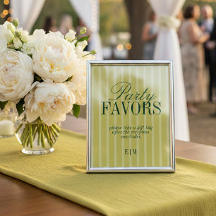 Elegant Chartreuse Wedding Favour Take One Sign