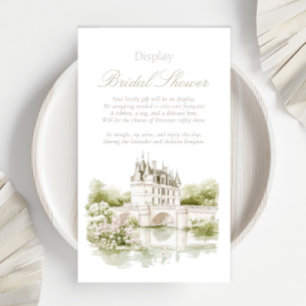 Elegant Chateau French Romance Display Bridal Enclosure Card