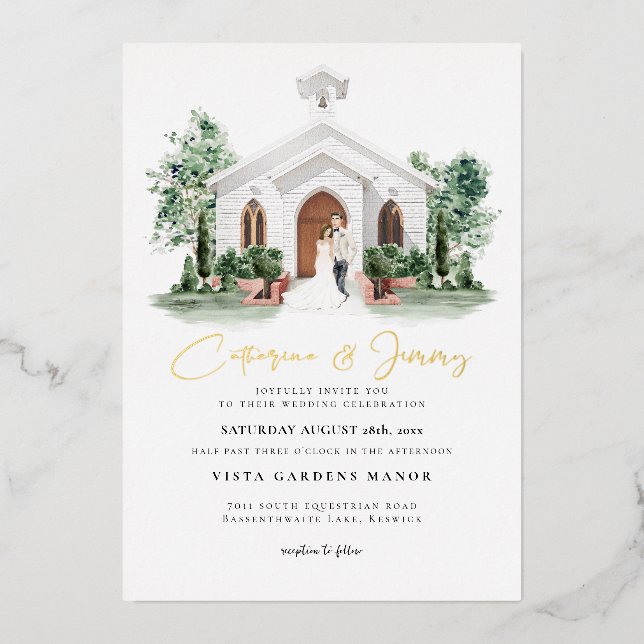 Elegant Chateau | Watercolor Manor Wedding  (Front)