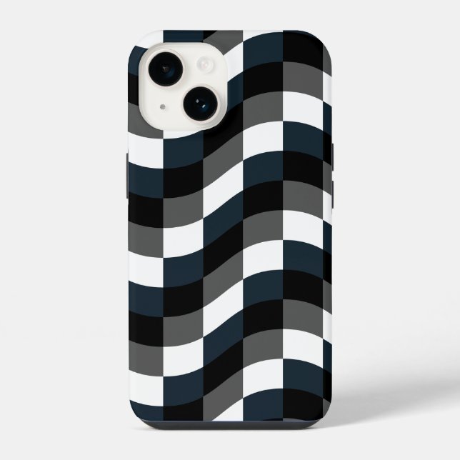 Elegant  Checked Contemporary  iPhone Case (Back)