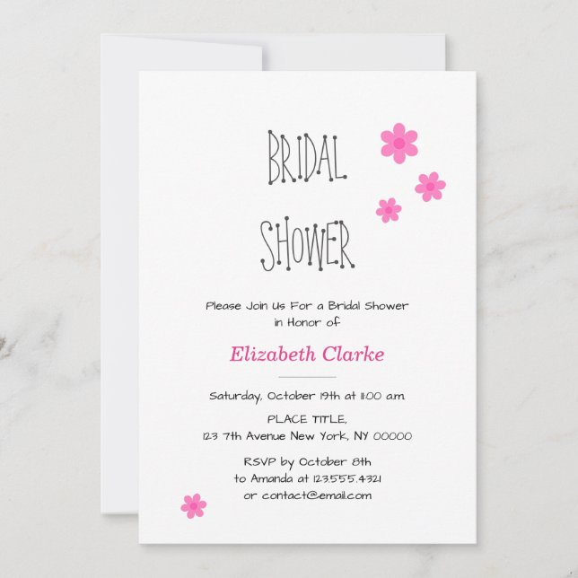 Elegant Cheerful Bridal Shower Invitation (Front)