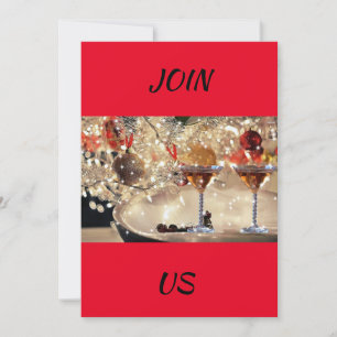 **ELEGANT CHEERS AND SALUTATIONS** CHRISTMAS PARTY INVITATION