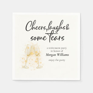 Elegant Cheers Laughs Tears Retirement Party Napkin