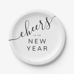Elegant Cheers New Year's Eve Party Paper Plate