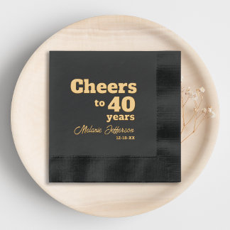 Elegant Cheers to 40 Years 40th Birthday Foil Napkins