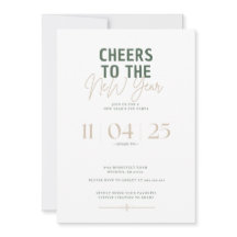Elegant Cheers to the New Year Party Invitation