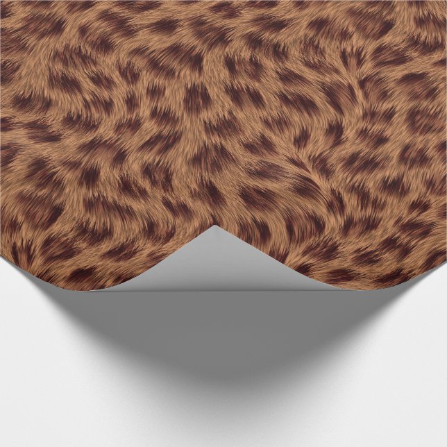 Elegant Cheetah Girl Fun Animal Print Wrapping Paper (Corner)