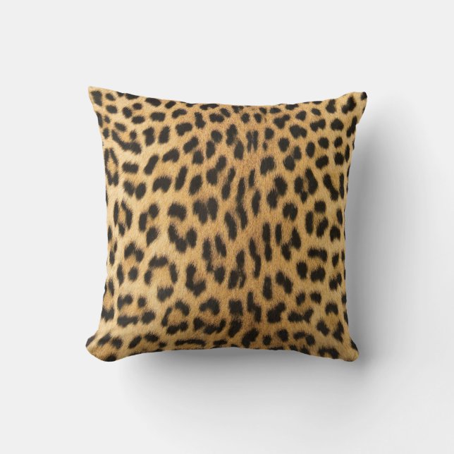 Elegant Cheetah Leopard Print Cushion (Front)