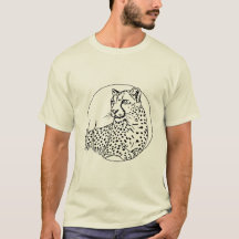 Elegant Cheetah Line Art – Wildlife Circle Design