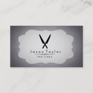 Elegant Chef Catering Retro Knife Chalkboard Business Card