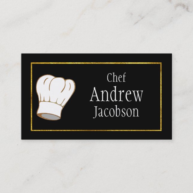 Elegant Chef Hat Business Card (Front)