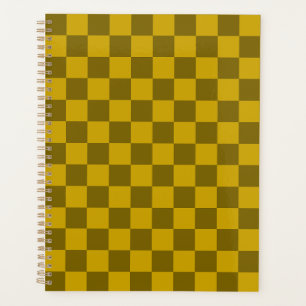 Elegant Chequered Pattern in Dark and Light Brown Planner