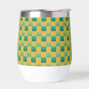 Elegant chequered pattern in green and gold
