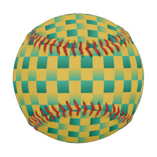 Elegant chequered pattern in green and gold  baseball