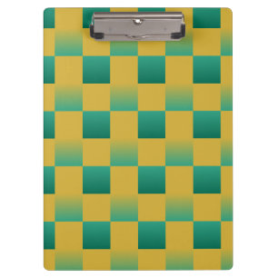 Elegant chequered pattern in green and gold clipboard