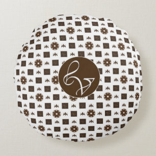 Elegant Chequered Pattern Round Cushion