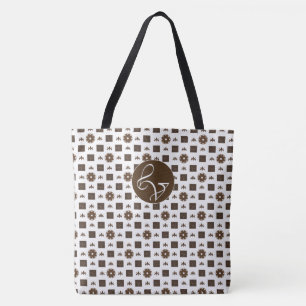 Elegant Chequered Pattern Tote Bag