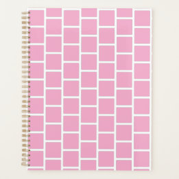 elegant chequered pink undated monthly weekly planner