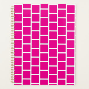  elegant chequered pink undated monthly weekly planner