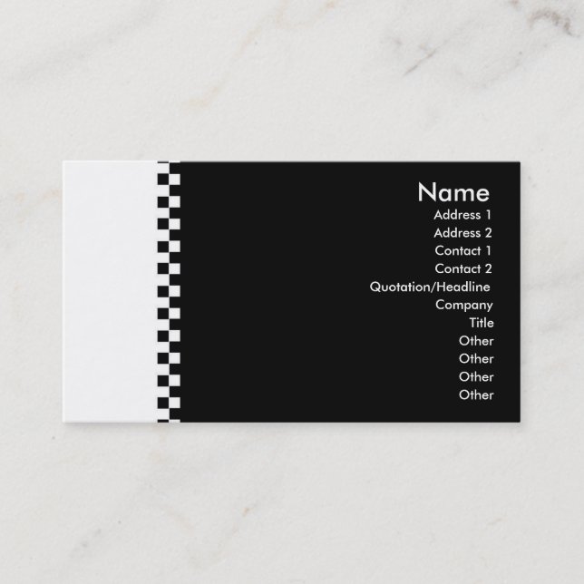 Elegant Chequered Profile Card (Front)