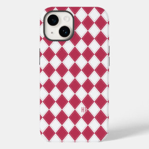 Elegant chequered tiles pattern [custom colour] iPhone 14 case