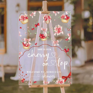 Elegant Cherry Baby Shower Welcome Sign 