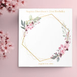 Elegant Cherry Blossom 21st Birthday Party Favour Notepad<br><div class="desc">Our Elegant Cherry Blossom 21st Birthday Party Favour Notepads combine style and practicality in a sophisticated way. These notepads are more than just writing tools; they're elegant reminders of a special celebration, perfect for jotting down notes and thoughts. Adorned with a delicate cherry blossom wreath, these notepads capture the beauty...</div>