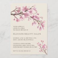 Elegant Cherry Blossom Beauty Salon Grand Opening