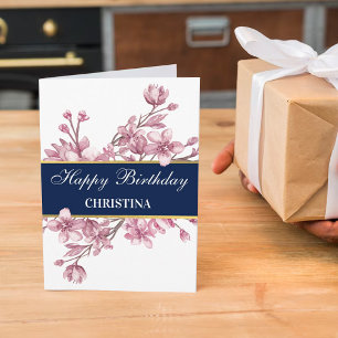 Elegant Cherry Blossom Birthday Card