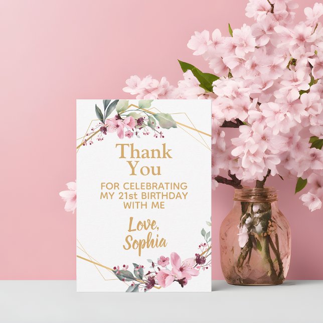 Elegant Cherry Blossom Birthday Thank You Cards (A Blossoming Thank You! 🌸💖)
