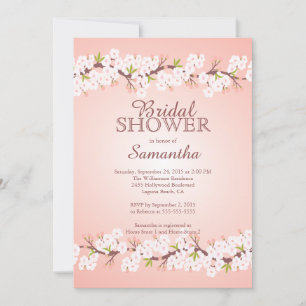 Elegant Cherry Blossom Bridal Shower Invitation
