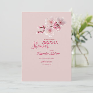 Elegant Cherry Blossom Bridal Shower Invitation