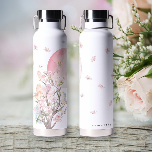 Elegant Cherry Blossom Bridal Shower Water Bottle (Creator Uploaded)