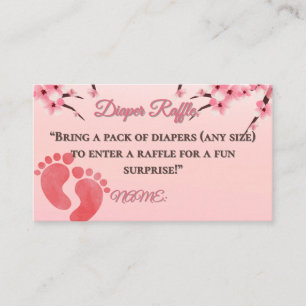 Elegant Cherry Blossom Diaper Raffle Enclosure Card
