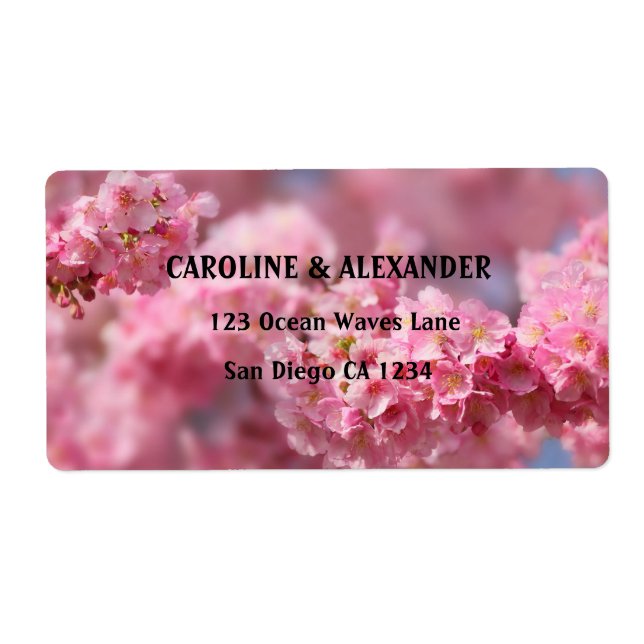 Elegant Cherry Blossom Floral Pink Wedding  (Front)