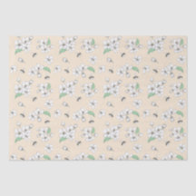 Elegant Cherry Blossom Honeybees Tissue Paper